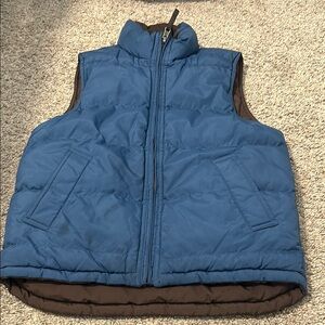 Boy’s Blue/Brown Reversible Gap Puffer Vest